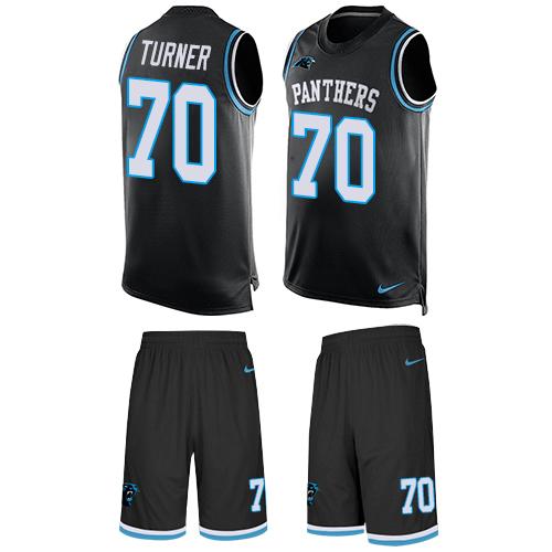 Nike Panthers #70 Trai Turner Black Team Color Men's Stitched NFL Limited Tank Top Suit Jersey - Click Image to Close